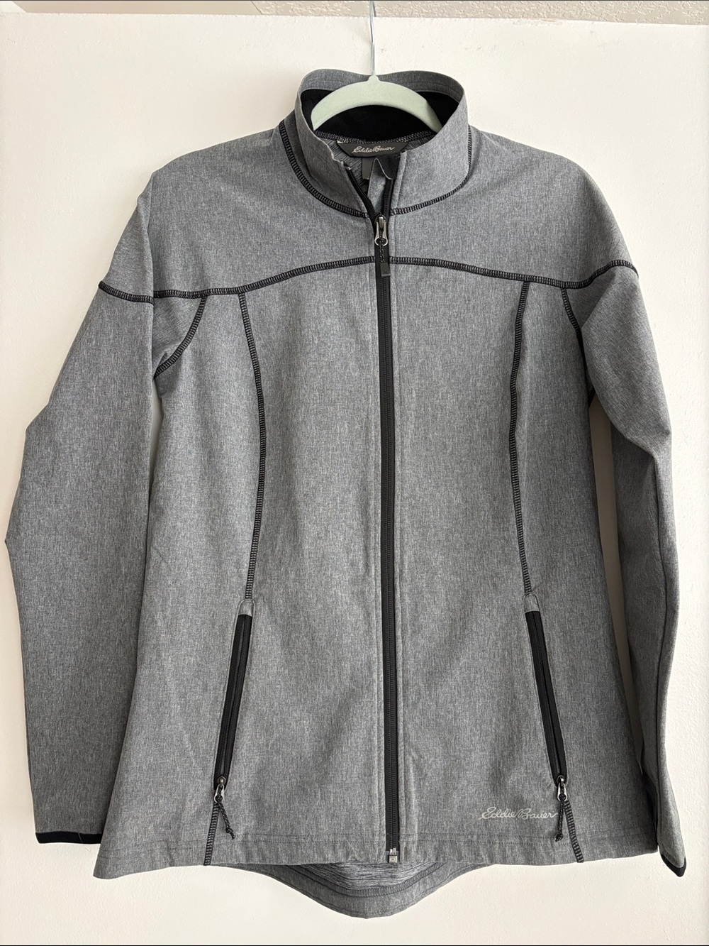 Eddie Bauer Light Gray Full-Zip Softshell Jacket-NWOT (small)